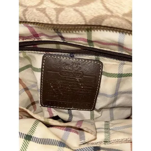 COACH Heritage Green Stripe Tote Purse Bag - Picture 5 of 6